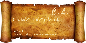 Czakó Lóránt névjegykártya